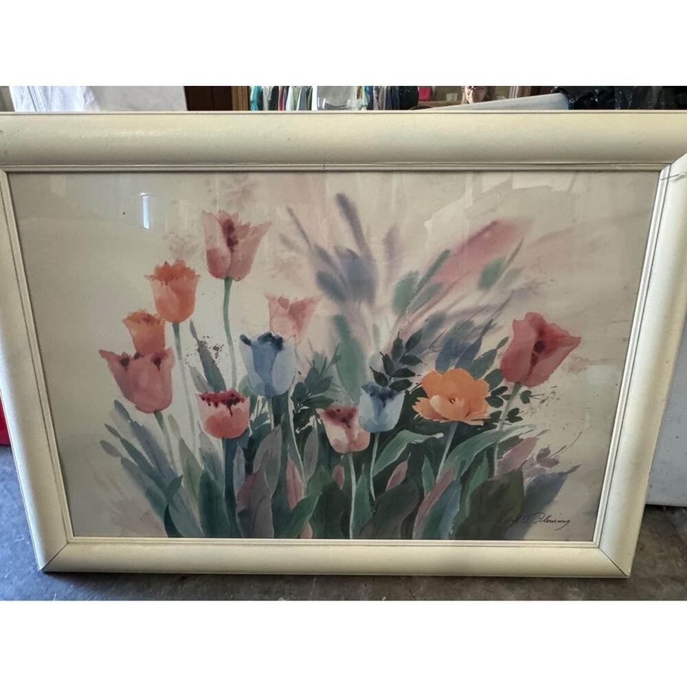 Large Framed Floral Print